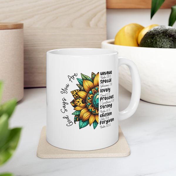 God Says Mug 11oz - Faith Filled Coffee - faithfilledcoffee.com - Fresh roasted coffee beans - Premium coffee