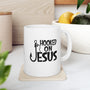 Hooked On Jesus Mug 11oz - Faith Filled Coffee - faithfilledcoffee.com - Fresh roasted coffee beans - Premium coffee