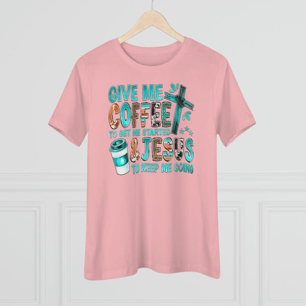 Coffee and Jesus Keeps Me Going T-Shirt - Faith Filled Coffee - faithfilledcoffee.com - Fresh roasted coffee beans - Premium coffee