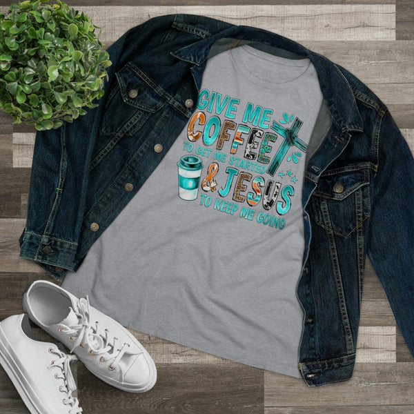 Coffee and Jesus Keeps Me Going T-Shirt - Faith Filled Coffee - faithfilledcoffee.com - Fresh roasted coffee beans - Premium coffee
