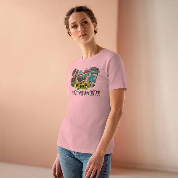 Peace Love & Coffee T-Shirt - Faith Filled Coffee - faithfilledcoffee.com - Fresh roasted coffee beans - Premium coffee