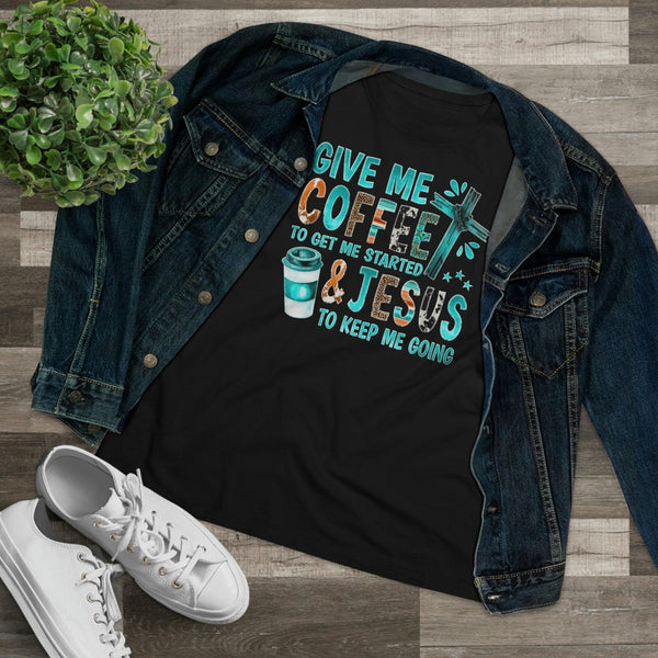 Coffee and Jesus Keeps Me Going T-Shirt - Faith Filled Coffee - faithfilledcoffee.com - Fresh roasted coffee beans - Premium coffee