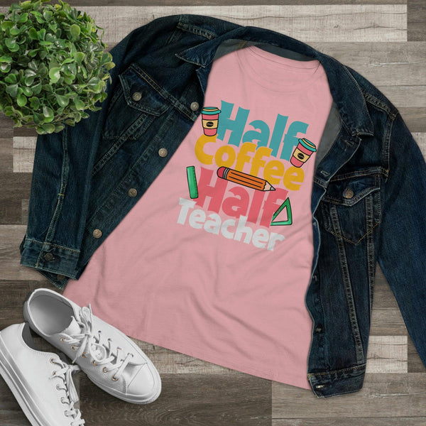 Half Coffee Half Teacher T-Shirt - Faith Filled Coffee - faithfilledcoffee.com - Fresh roasted coffee beans - Premium coffee
