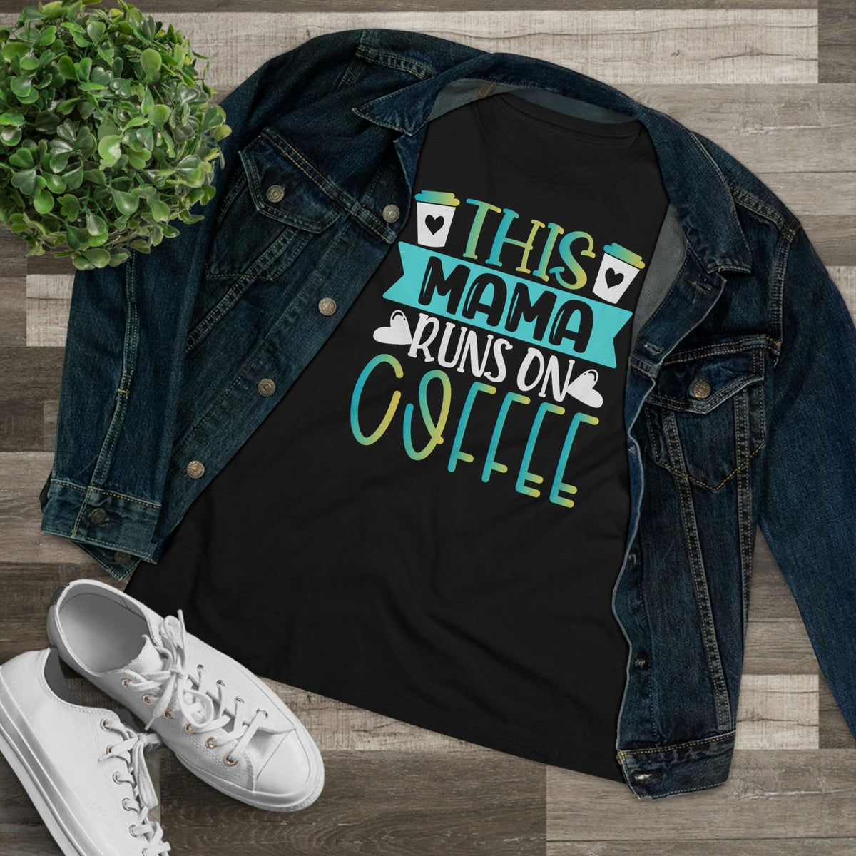 This Mama Runs On Coffee T-Shirt - Faith Filled Coffee - faithfilledcoffee.com - Fresh roasted coffee beans - Premium coffee