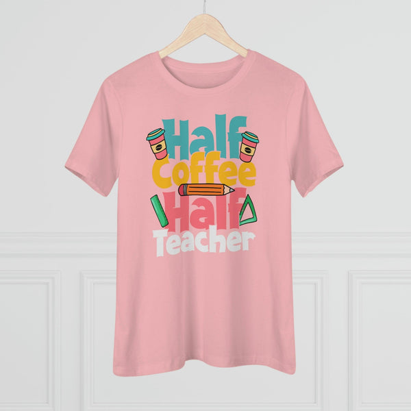Half Coffee Half Teacher T-Shirt - Faith Filled Coffee - faithfilledcoffee.com - Fresh roasted coffee beans - Premium coffee