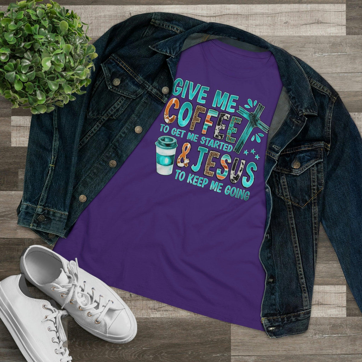Coffee and Jesus Keeps Me Going T-Shirt - Faith Filled Coffee - faithfilledcoffee.com - Fresh roasted coffee beans - Premium coffee